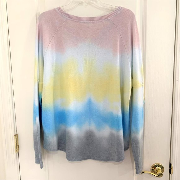 Theo & Spence Nordstrom Tie Dye Top Crew Neck Thumbhole Sweatshirt Size XL - Picture 5 of 9